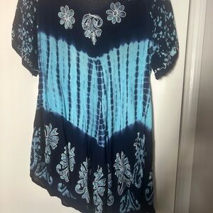 Blue Tie-Dye Women's Top